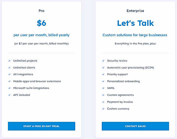 Timeneye pricing