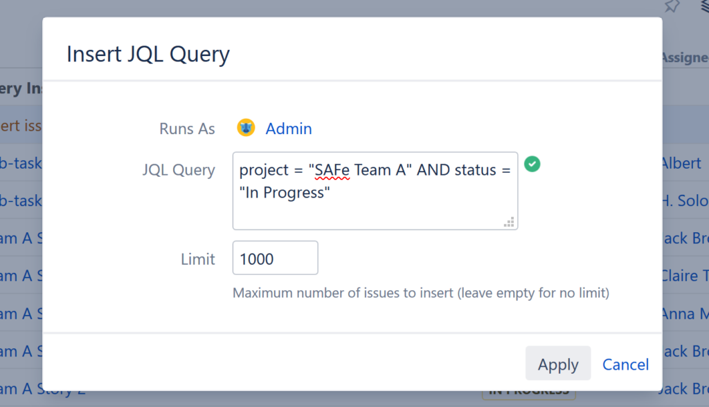 JIRA JQL