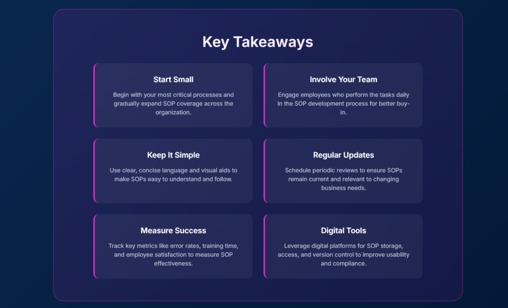SOP key take away